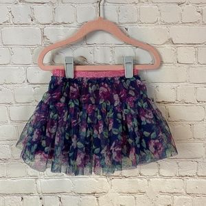 Cherokee | Girl's Navy Blue Pink Flower Tutu